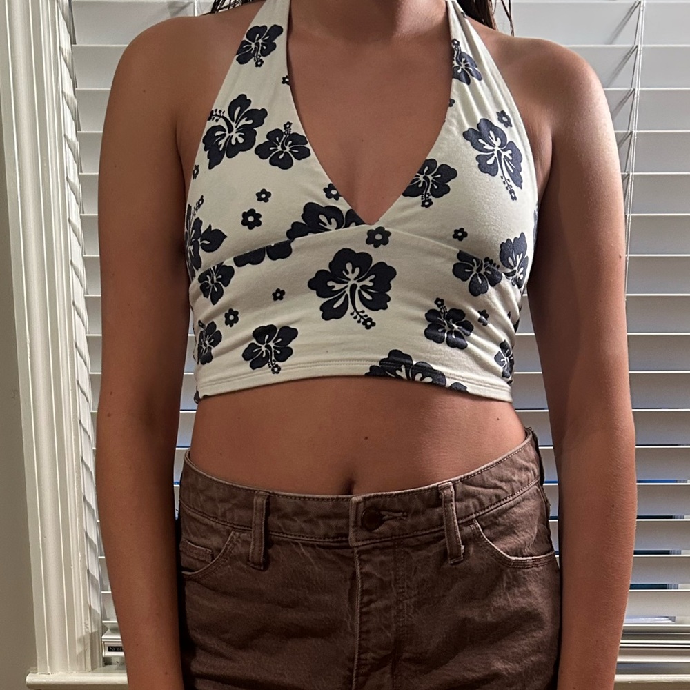 Flower halter top from Garage! Size extra small!